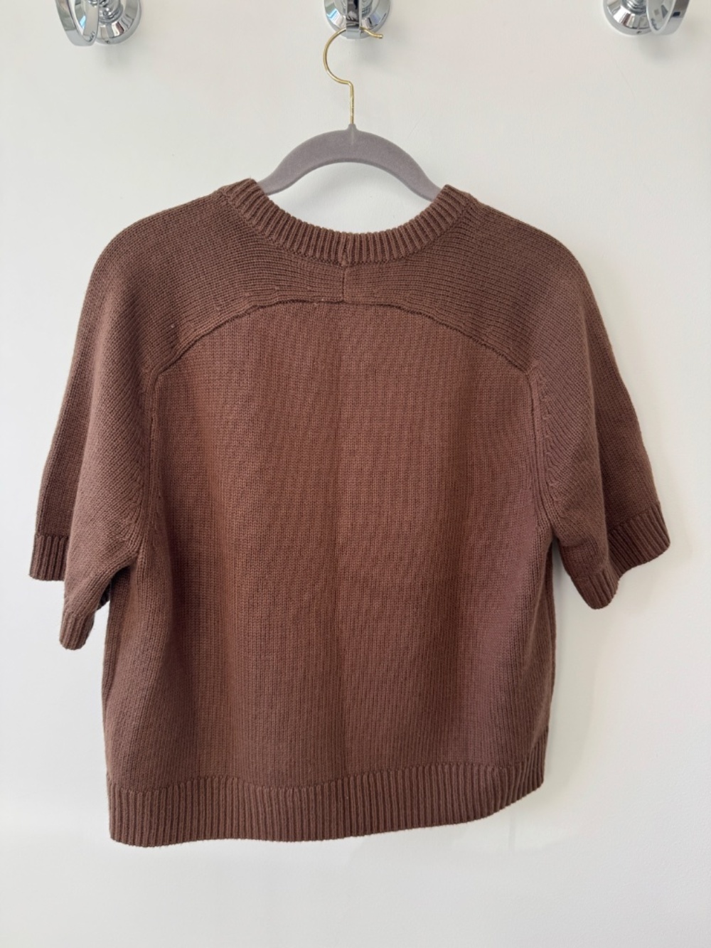 Abercrombie & Fitch Brown Short Sleeve Knit Sweater Top XS - Picture 2 of 7